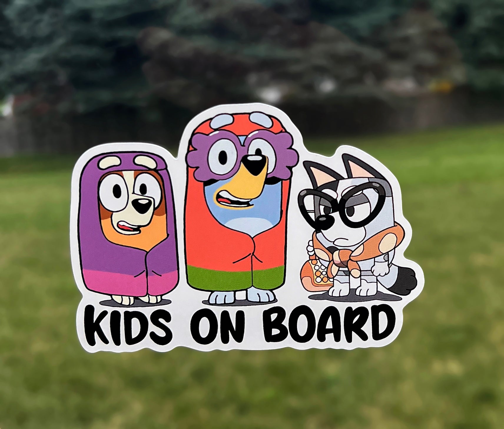 (B7) Kids on Board 3G- Dog Family Decal / Sticker